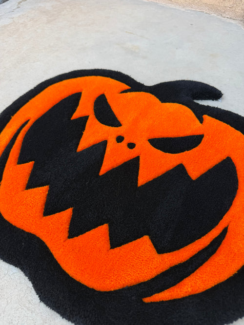Custom tufted Jack-O-Lantern Pumpkin Rug/Decor